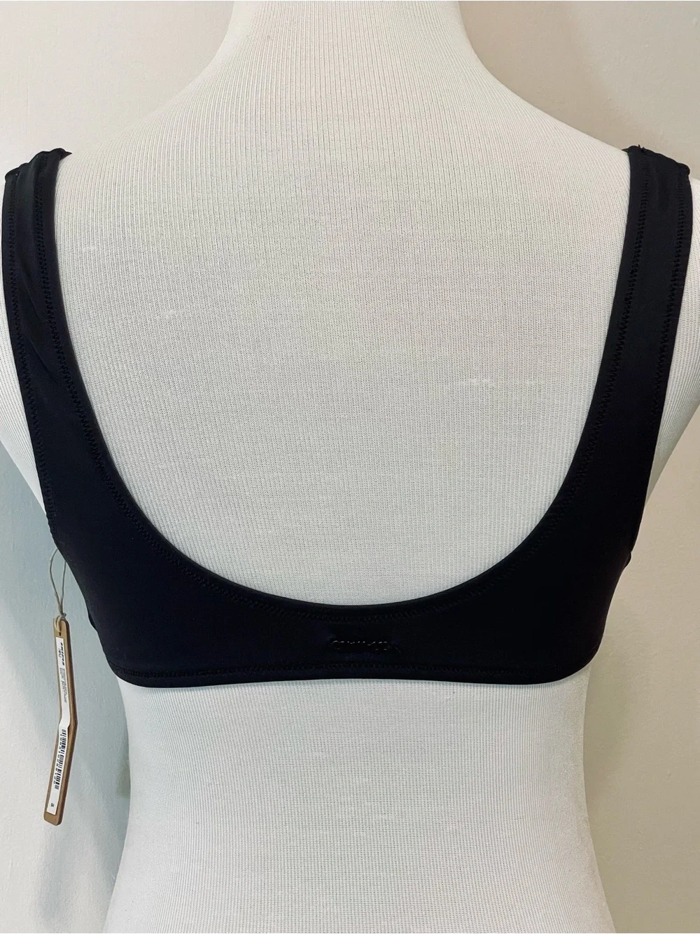 NWT Skims Signature Swim Plunge Bikini Top Black Size L